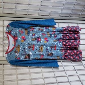 Jelly the pug long sleeve dress and pull on pants set size 14 new